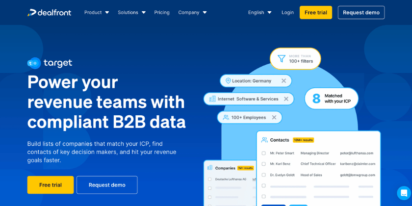 Dealfront Homepage