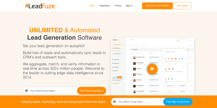 LeadFuze Homepage