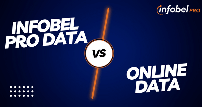 Data scraping: online data vs. Infobel Pro data