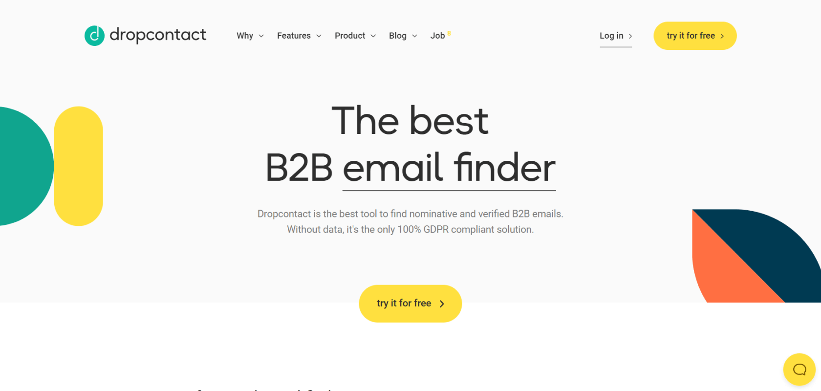 Dropcontact's email finder page
