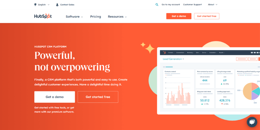 Hubspot homepage