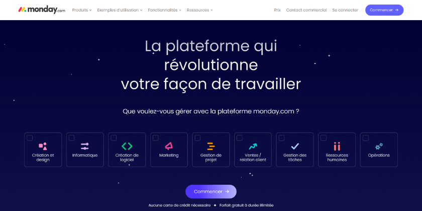 Page d'accueil  Monday
