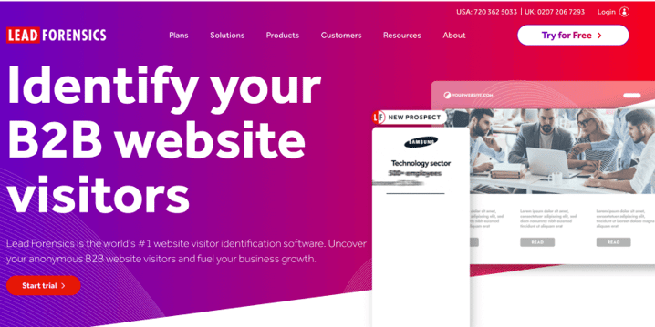 LeadForensic Homepage